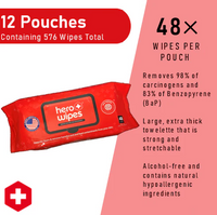 DWI Hero Wipes® Extra Large Body - Carton of 12 Wipes 48 ct Flow Pack