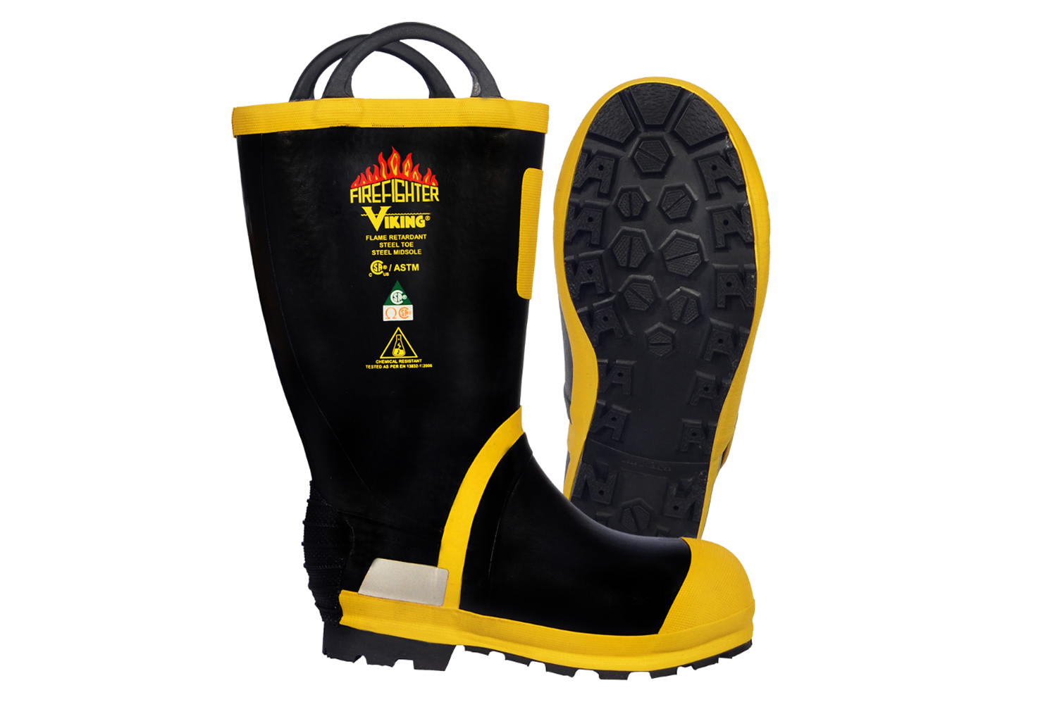 Harvik Viking VW90 14" Rubber Firefighting Felt-Lined Boots