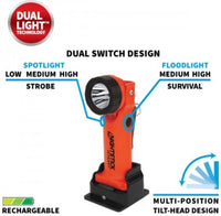 Bayco NightStick INTRANT® Intrinsically Safe Permissible Dual-Light® Angle Light Rechargeable - Red